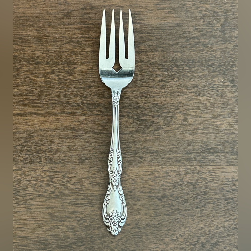 ONEIDA STAINLESS PROFILE GALVESTON 6 1/4" SALAD FORK REPLACEMENT ~ ROSE DESIGN